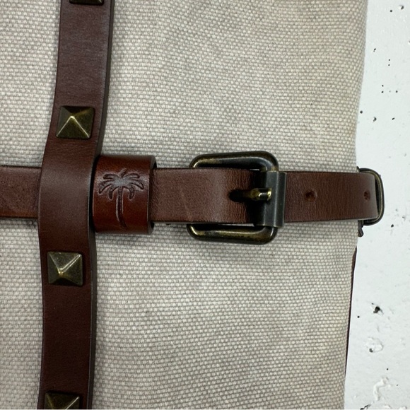 Tomas Maier Beige Canvas And Studded Leather Tote Bag - Picture 14 of 16